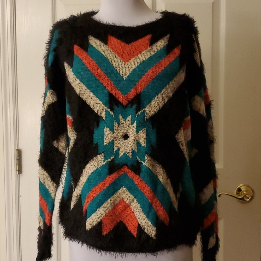 Aztec Print Sweater by On Fire - Size L